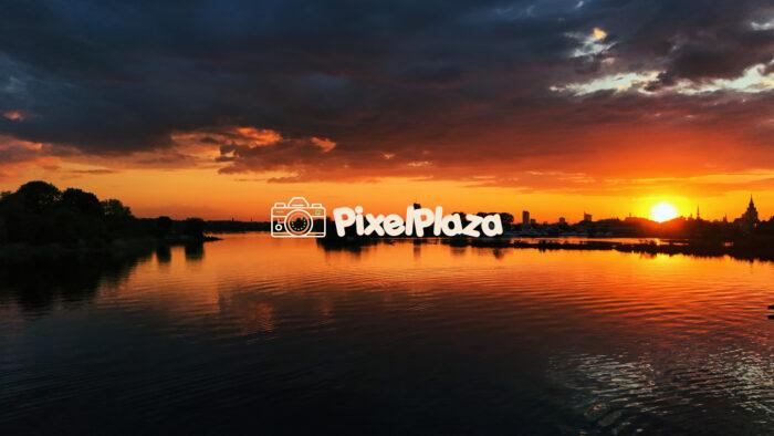 Golden Horizons: Riga Sunset - Drone Photo Golden Horizons: Riga Sunset - Drone Photo