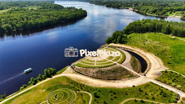 Memorial Park Likteņdārzs, Latvia - Drone Photo