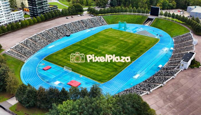 Aerial View of Kalev Stadium in Tallinn, Estonia