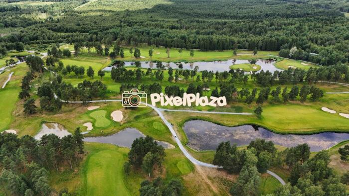 Idyllic Golf Course Landscape Captured from the Sky