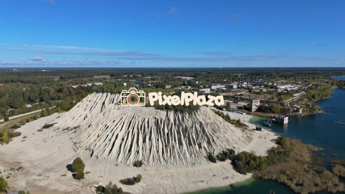 Drone View of Rummu Quarry - Turquoise Waters & Sunken Prison - 4K Drone video