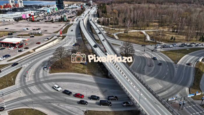 Drone Hyperlapse of Roundabout Intersection – Aerial Circular Traffic Flow Time-Lapse