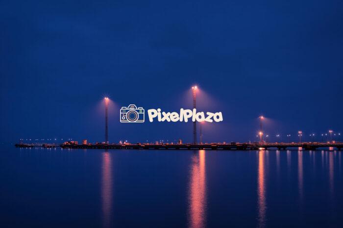 Nighttime Harbor Lights Reflecting on Calm Water