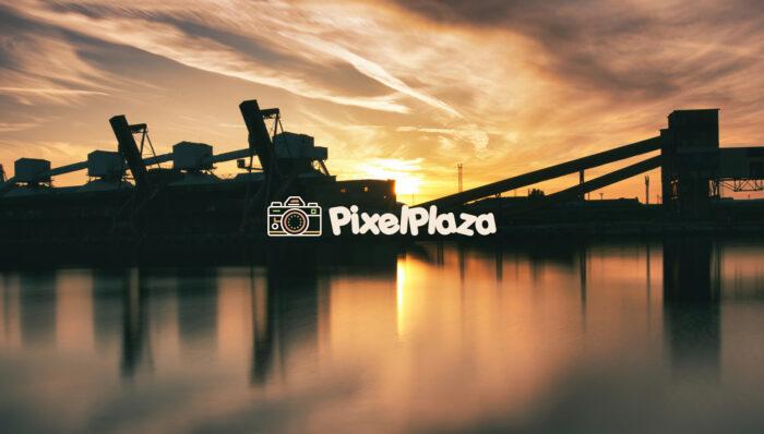 Industrial Port Silhouette at Sunset - Ventspils Port, Latvia