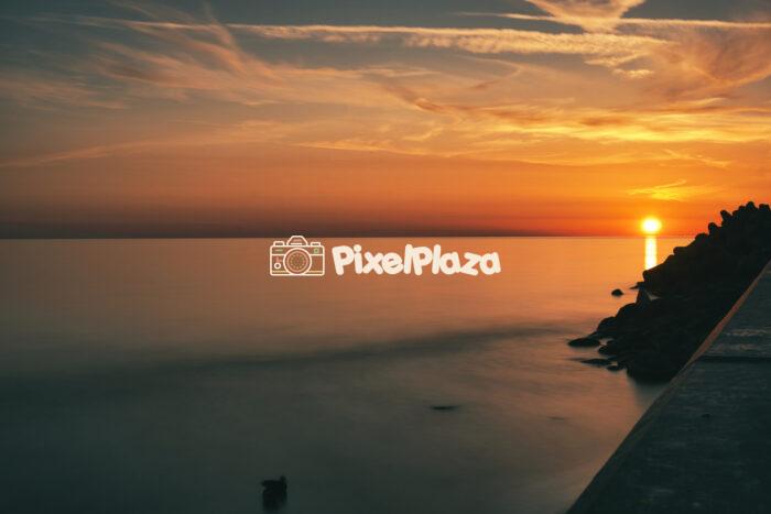 Tranquil Sunset Over the Baltic Sea in Ventspils, Latvia