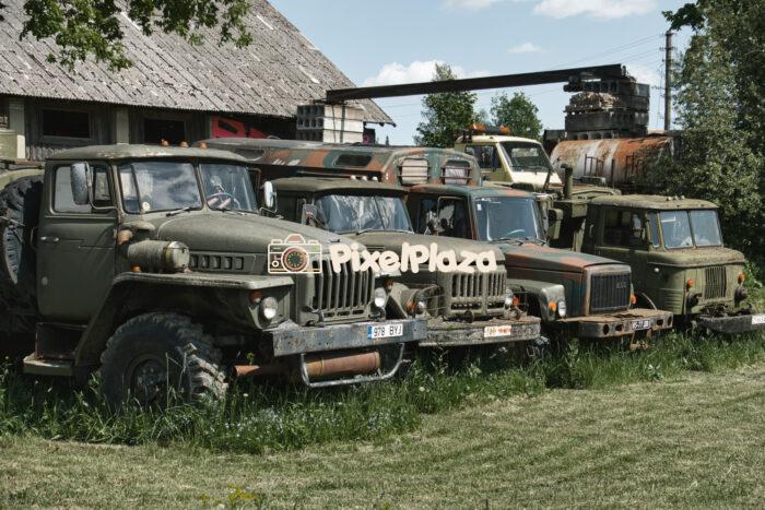 Abandoned Soviet Military Trucks - Vintage Ural and ZIL Vehicles in Rural Junkyard2 Abandoned Soviet Military Trucks - Vintage Ural and ZIL Vehicles in Rural Junkyard