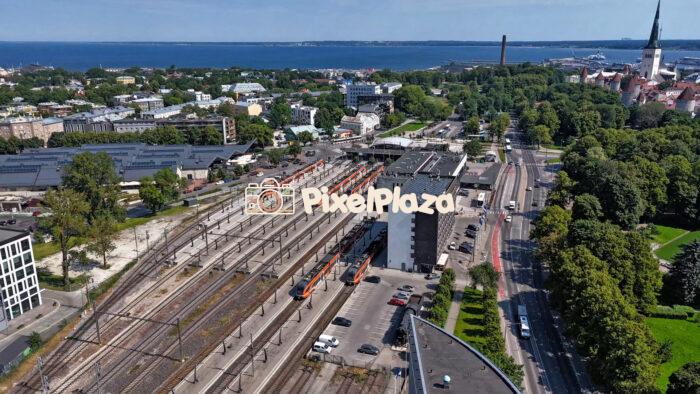 Aerial Hyperlapse of Baltic Railway Station and Tallinn Old Town, Estonia - Summer Day 2025