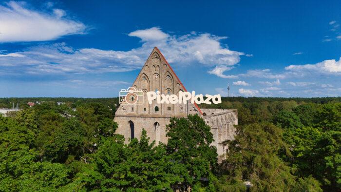 Drone View of Pirita Monastery Ruins in Tallinn, Estonia - Historic Gothic Landmark Surrounded by Fores2 Drone View of Pirita Monastery Ruins in Tallinn, Estonia - Historic Gothic Landmark Surrounded by Fores