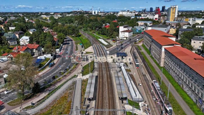 Aerial Hyperlapse of Tondi Street Railway Viaduct in Summer - Tallinn, Estonia