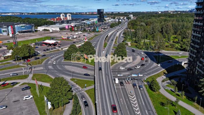 Drone Hyperlapse of Haabersti Roundabout in Summer - Tallinn, Estonia