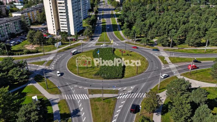 Drone Hyperlapse of TTÜ Roundabout in Summer - Tallinn, Estonia