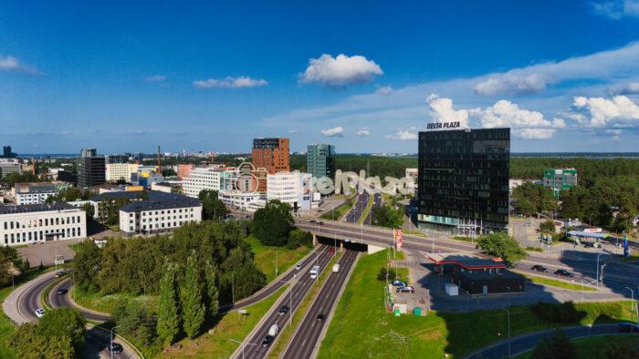Drone View of Tallinn Järve Business District - Delta Plaza and Urban Highway, Estonia