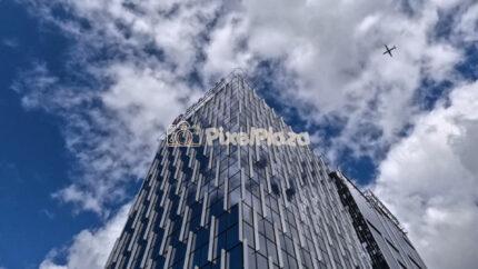 Summer Timelapse of Modern Glass Tower in Tallinn, Estonia
