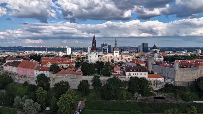 Tallinn Old Town Hyperlapse - Stunning Aerial View of Historic City Skyline, Estonia