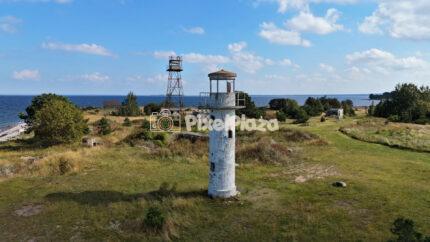 Abandoned Neeme Lighthouse by the Baltic Sea - Aerial Drone View
