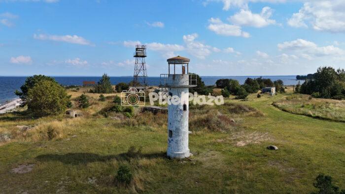 Abandoned Neeme Lighthouse by the Baltic Sea - Aerial Drone View