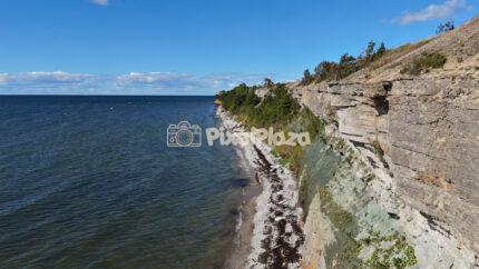 Aerial View of Coastal Cliffs and Baltic Sea at Paldiski, Estonia