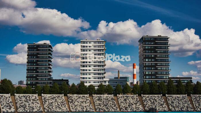 Modern Residential Towers and Clouds -Tallinn Summer Timelapse