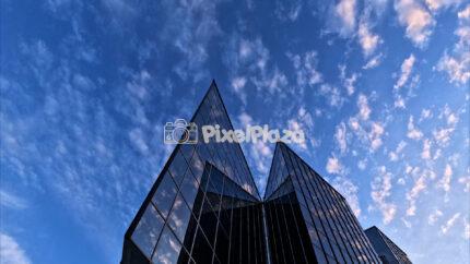 Summer Timelapse of Modern Glass Buildings on Ahtri Street, Tallinn, Estonia