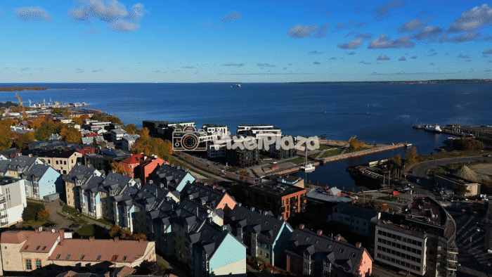Aerial Drone View of Kalaranna Seaside District in Tallinn, Estonia - Modern Coastal Cityscape