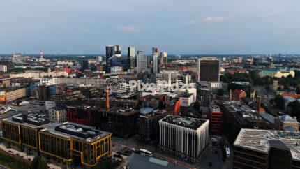 Aerial Skyline of Modern Tallinn City Center, Estonia