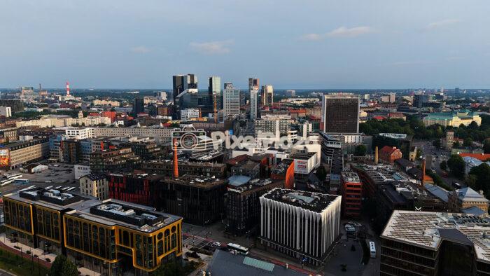 Aerial Skyline of Modern Tallinn City Center, Estonia