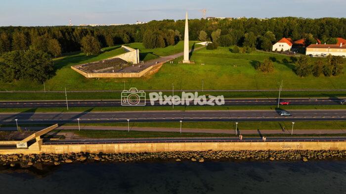 Aerial View of Pirita Road and Maarjamäe Memorial Park, Tallinn, Estonia