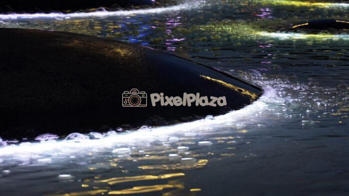 Bubbling Water and White Lights on a Modern Dome Feature