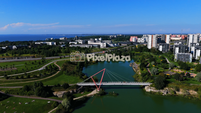 Drone View of Pae Park and Modern Residential Area - Tallinn, Estonia