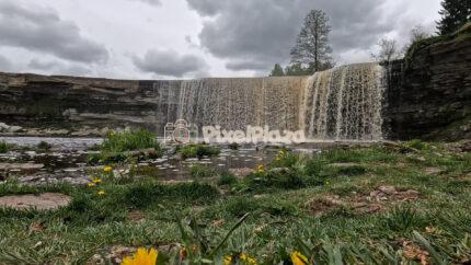 Majestic Jägala Waterfall in Estonia - Slow Motion Scenic Beauty
