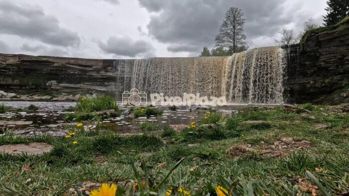 Majestic Jägala Waterfall in Estonia - Slow Motion Scenic Beauty
