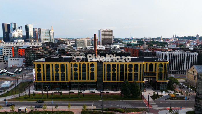 Modern Architecture and Cityscape of Rotermann Quarter, Tallinn - Drone View