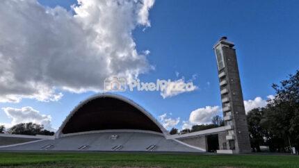 Tallinn Song Festival Grounds with Tower in Summer Timelapse