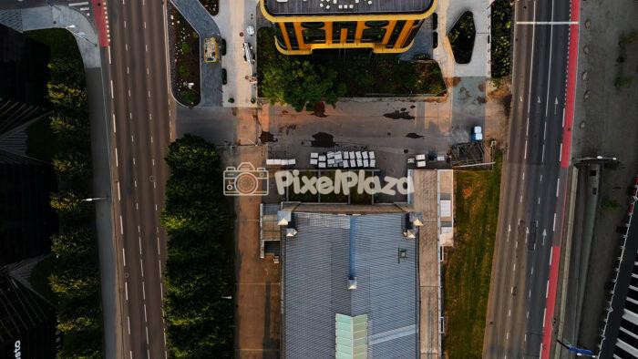 Top-Down Drone View of Modern Streets and Buildings in Tallinn, Estonia