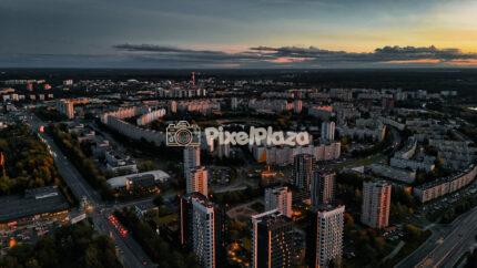 Aerial Twilight View of Tallinn's Vast Residential Microdistrict