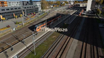 Aerial View of Balti Jaam Railway Station, Tallinn - 4K Drone Video