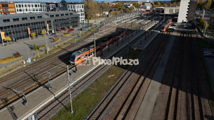 Aerial View of Balti Jaam Railway Station, Tallinn - 4K Drone Video