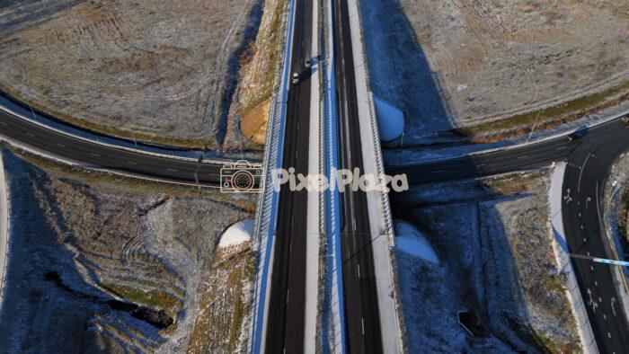 Aerial View of Jüri Roundabout Interchange, Estonia - 4K Drone Video