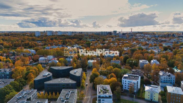 Autumn Colors Over Modern Tallinn Suburb and Business Park Autumn Colors Over Modern Tallinn Suburb and Business Park