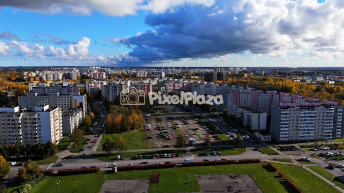 Autumn Drone View of Lasnamäe District in Tallinn, Estonia