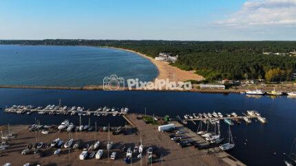 Drone View of Pirita Beach and Marina, Tallinn - Scenic Baltic Coastline