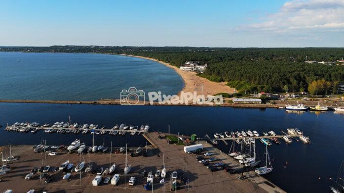 Drone View of Pirita Beach and Marina, Tallinn - Scenic Baltic Coastline