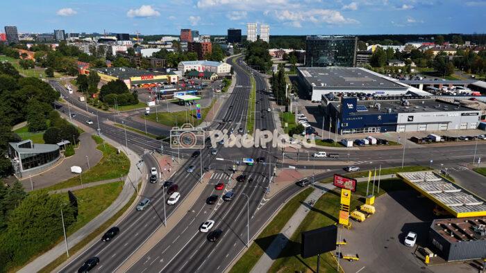 Drone View of Tondi District Traffic and Urban Architecture, Tallinn, Estonia