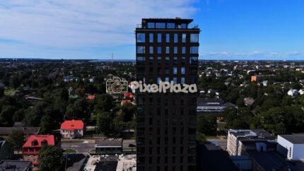 Modern High-Rise Tower in Tondi District, Tallinn, Estonia - Drone Cityscape View