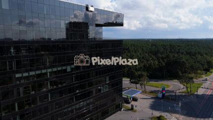 Modern Office Building and Forest View in Järve District, Tallinn, Estonia - Drone Perspective