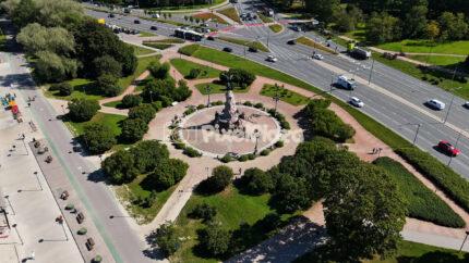 Russalka Monument Aerial View – Tallinn Coastal Landmark - 4K Drone Video