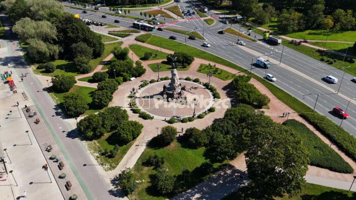Russalka Monument Aerial View – Tallinn Coastal Landmark - 4K Drone Video