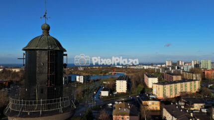 Tallinn Upper Lighthouse Aerial View Over Coastal Urban Landscape - 4K Drone Video