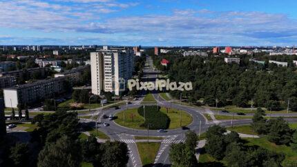 Tallinn Urban Roundabout Aerial View - 4K Drone Video