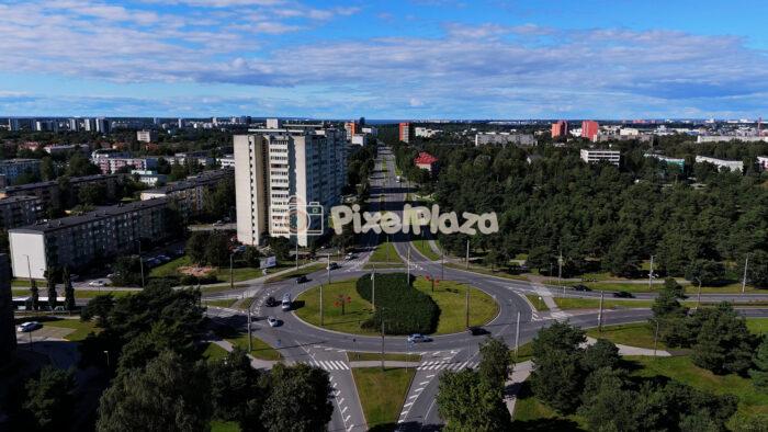 Tallinn Urban Roundabout Aerial View - 4K Drone Video